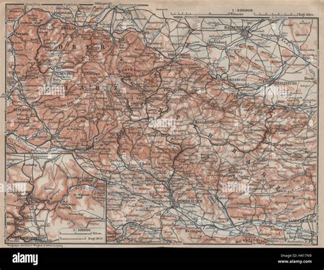 HARZ MOUNTAINS topo-map. Harzgerode. Halberstadt Nordhausen karte 1910 old Stock Photo - Alamy