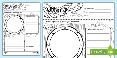 Ships Log Writing Template - Twinkl - KS1 (Teacher-Made)