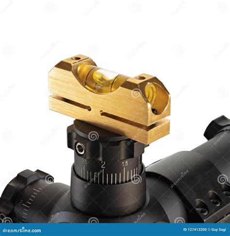 Rifle scope mounting level stock photo. Image of optic - 127413200