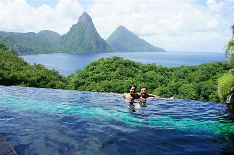 Infinity pool in every room overlooking paradise at Jade Mountain ...