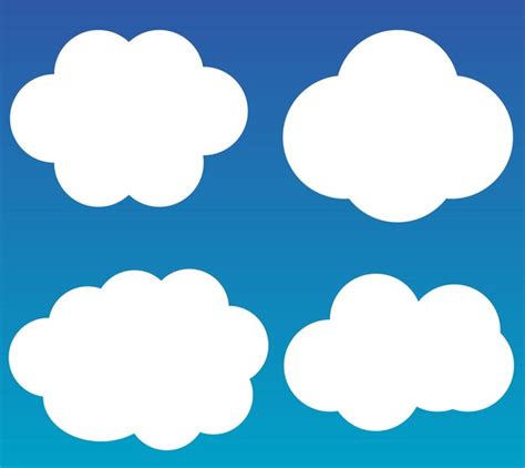 Premium Vector | Cloud vector icons isolated over gradient blue background