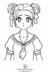 Anime Girl Coloring Pages FREE 2025  And Learn sketch template