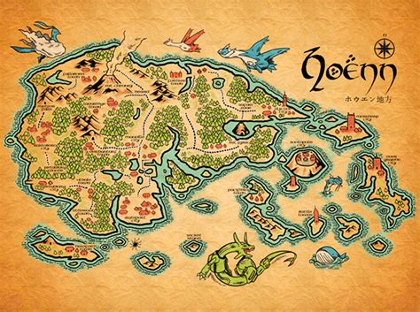 Hoenn Map on Behance Pokemon Room, Pokemon Diy, Pokemon Stuff, Map Canvas Print, Map Print ...