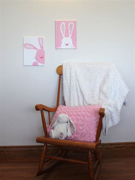 Bunny rabbit nursery wall art by StampedBySophie on Etsy