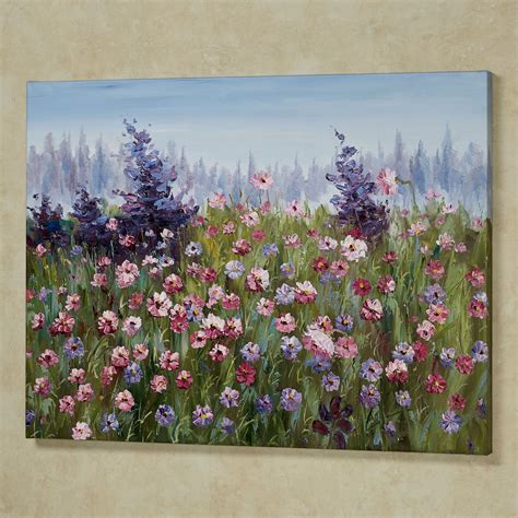 Field of Wildflowers Handpainted Canvas Wall Art in 2021 | Abstract ...