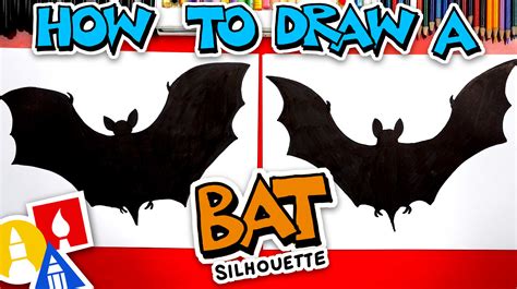 How To Draw A Cool Bat Silhouette - Art For Kids Hub