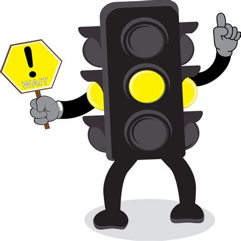 Illustration Vector Graphic Of Mascot Traffic Light With Yellow Light ...