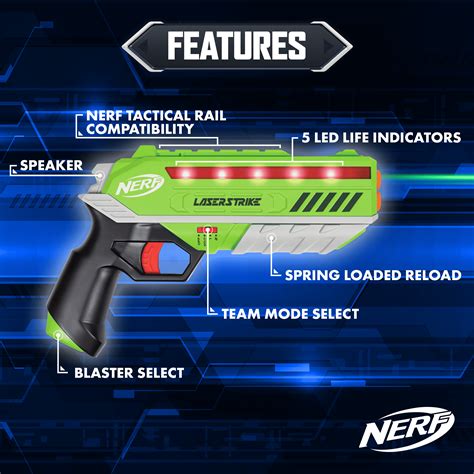 Buy Nerf Laser Strike 4-Player Laser Tag Blaster Set, Indoor or Outdoor Game for Kids 8 years ...