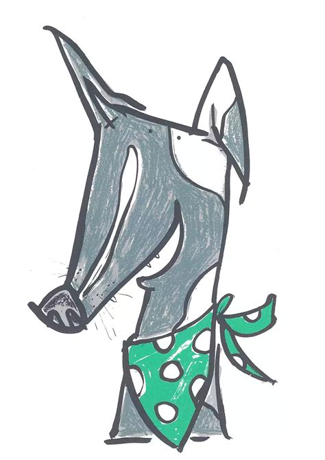 Whippet Dog Green Bandana - Lucy Gell Fun Animal Art