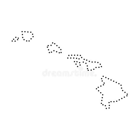 Hawaii Black Outline Map. State of USA Stock Vector - Illustration of travel, shape: 264846130