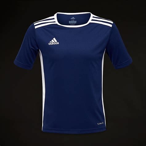 adidas Youth Entrada 18 SS Jersey - Dark Blue/White - Junior Football Teamwear | Pro:Direct Soccer