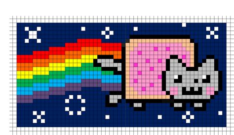 Nyan Cat Minecraft Pixel Art Template | Pixel art templates, Minecraft ...