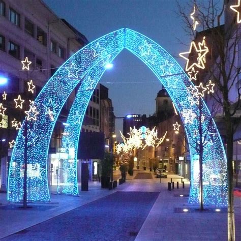 Large Outdoor Christmas Decorations Blue LED Arch | YanDecor