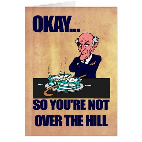 Funny Old Man Over the Hill | Happy Birthday Card | Zazzle.com