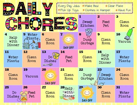 criss cross applesauce: Chore Charts for Kids