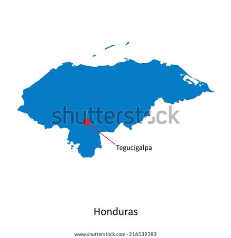 Detailed Map Honduras Capital City Tegucigalpa Stock Illustration 216539383 | Shutterstock