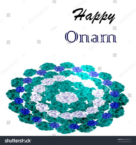 Illustration Flower Rangoli Decoration Onam Stock Vector (Royalty Free ...