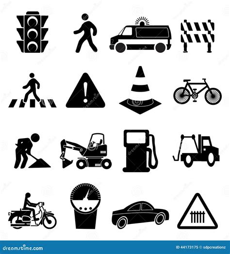 Traffic Signs Icons Set Stock Vector - Image: 44173175