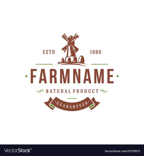 Farmers market logo template Royalty Free Vector Image