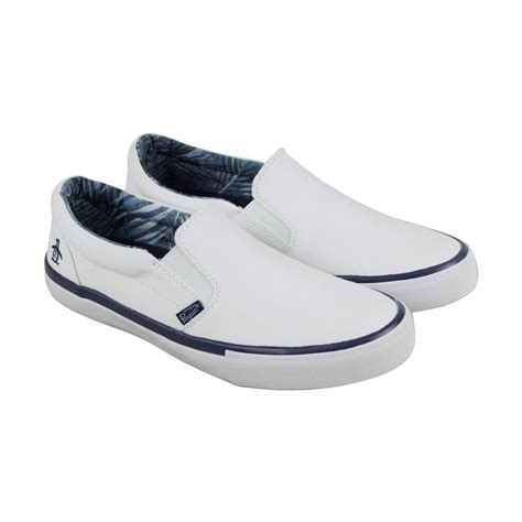 Original Penguin - Original Penguin Beckett Mens White Canvas Slip On ...