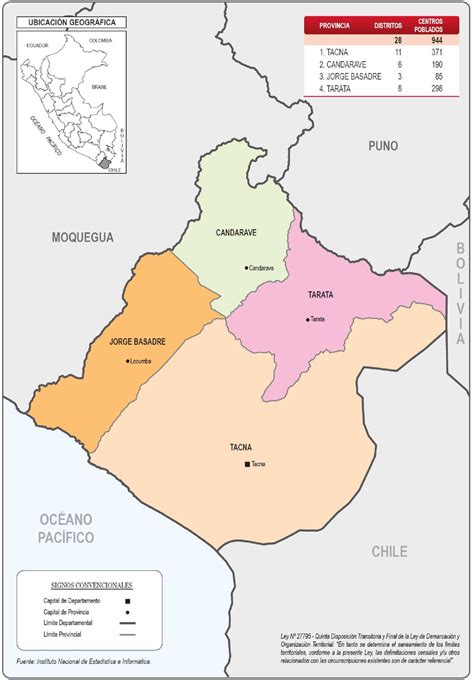 ¿Cuáles son las provincias del departamento de Tacna? - Galería de mapas