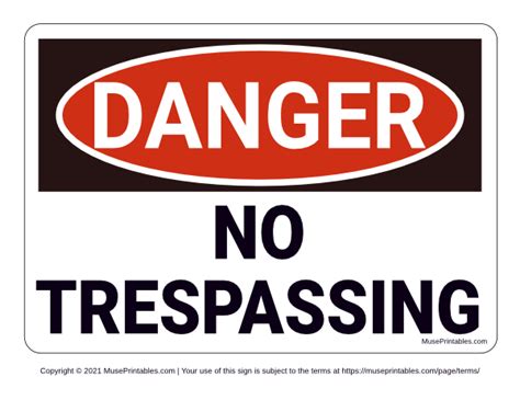 Printable No Trespassing Danger Sign | Signs, Danger sign, Sign quotes