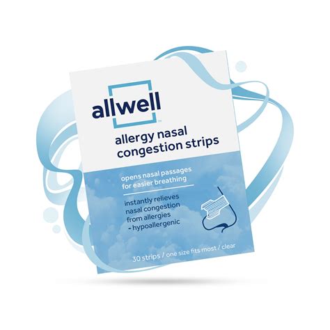 AllWell Allergy Congestion Nasal Strips - 30 Latex-Free Strips for ...