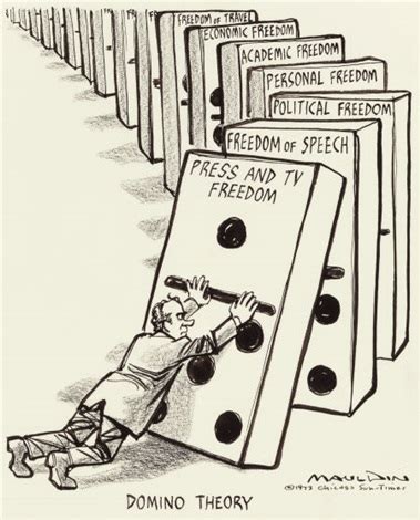 Domino Theory, Chicago Sun-Times editorial cartoon, January 17, 1973 by ...