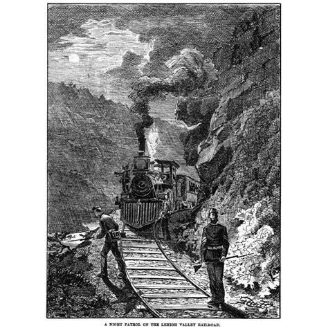 Great Railroad Strike 1877 Nnational Guardsmen Patrol The Lehigh Valley Railroad In Pennsylvania ...