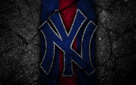 4K, New York Yankees, Logo, MLB, Baseball HD Wallpaper