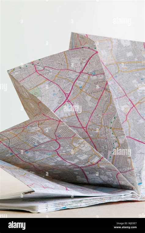 Unfolded Map Stock Photo - Alamy