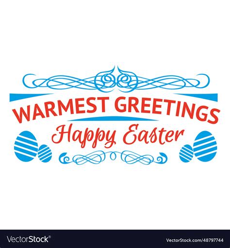 Easter greeting emblem Royalty Free Vector Image