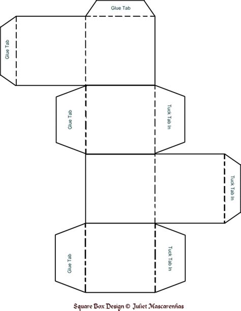 square box template 1 | Paper box template, Paper box diy, Box template