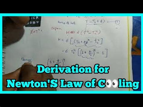 Derivation for Newton's Law of cooling || lec. 2 || physics|| in hindi ...