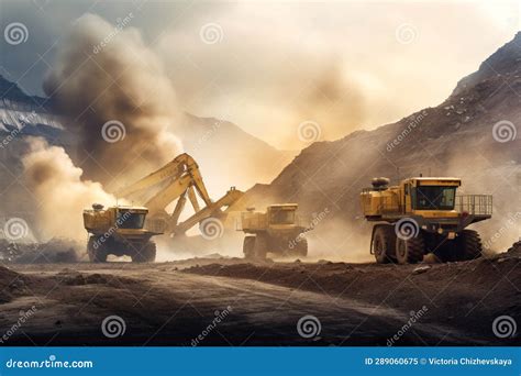 Quarry Industrial Machine Excavate Equipment Large Construction Vehicle Yellow Loader Bulldozer ...