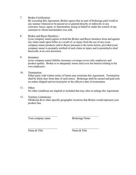 Broker Agreement Template Free