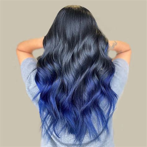 Black To Blue Hair Ombre