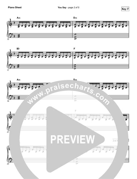 You Say (Piano) Sheet Music (Lauren Daigle) - PraiseCharts