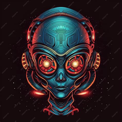 Premium AI Image | portrait of alien illustration design