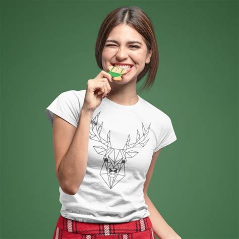 Christmas T Shirts "Black Deer". Custom Women T shirts For Christmas