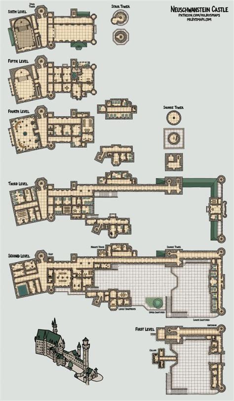 Neuschwanstein Castle | Neuschwanstein castle, Castle floor plan ...