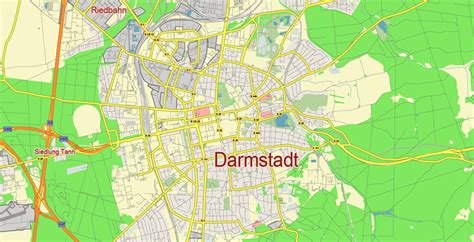 Darmstadt Germany Vector Map Free Editable Layered Adobe Illustrator ...