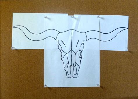 LONGHORN SKULL STENCIL//OUTLINE | Skull stencil, Longhorn skull, Arts ...