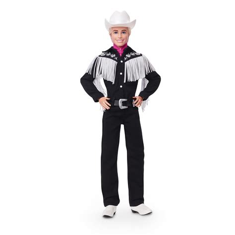 Barbie The Movie Collectible Ken Doll Wearing Black and White Western ...