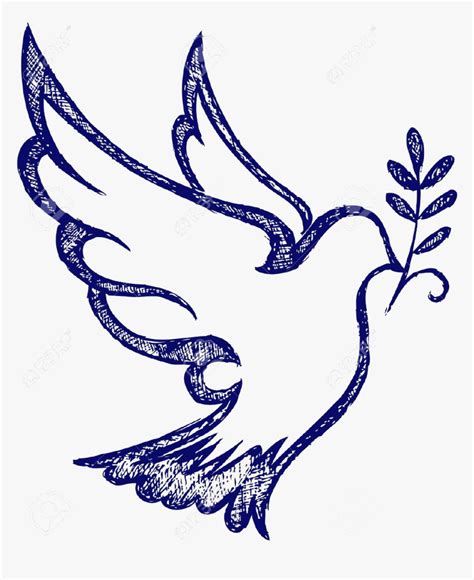 Doves As Symbols Holy Spirit - Holy Spirit Dove Drawings, HD Png Download - kindpng