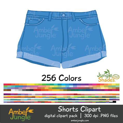 Shorts Clipart ClipArt für Sticker blau Jean Denim kurze - Etsy.de