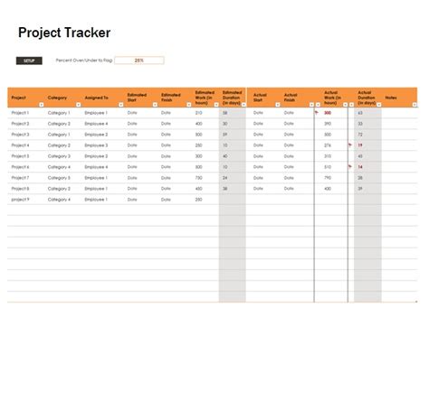 Project Tracking Template | Free Word Templates