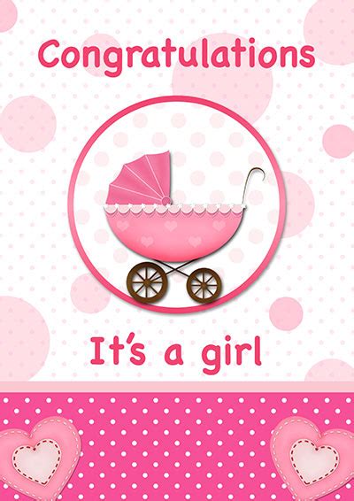 congratulations baby girl New baby girl card free gift tag Baby & Expecting Cards Paper & Party ...