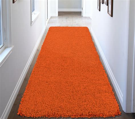 Ottomanson Ultimate Shaggy Contemporary Solid Runner Rug, Orange, 2'7"X8' - Walmart.com