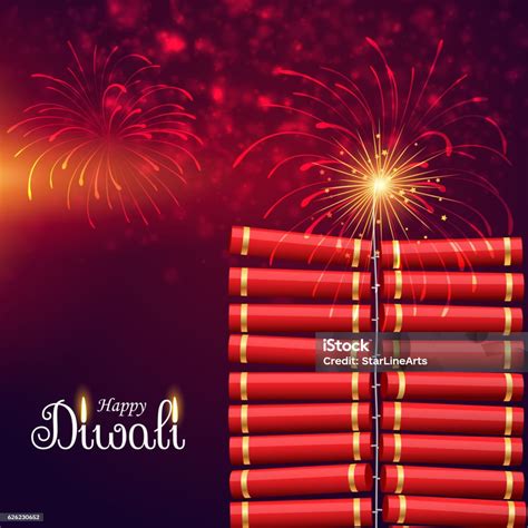 Bursting Cracker Bomb For Happy Diwali Festival Stock Illustration - Download Image Now ...